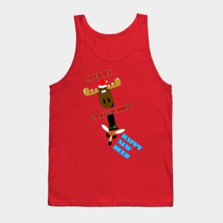 Merry Chris Moose and Happy New Deer Tank Top